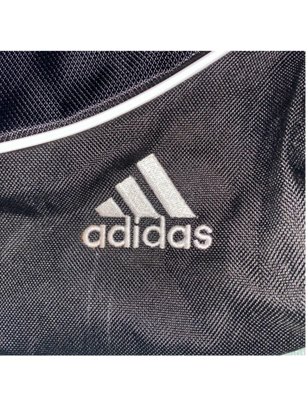 Men's Adidas Black and White Drawstring Backpack with Zipper pocket